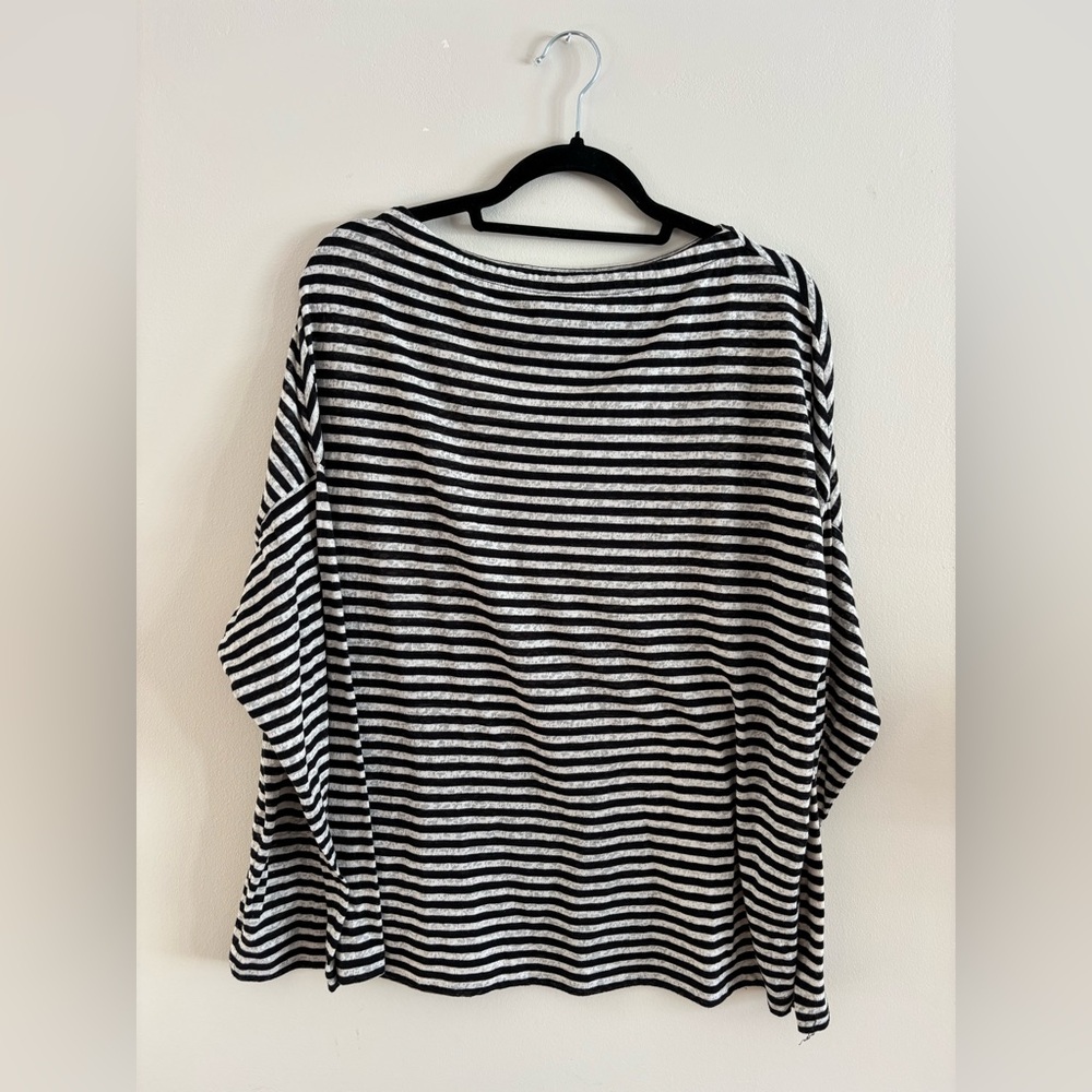 All Saints Black and White Striped Long Sleeve Top|Loose Fit|The Rita|Size Small - Picture 6 of 9